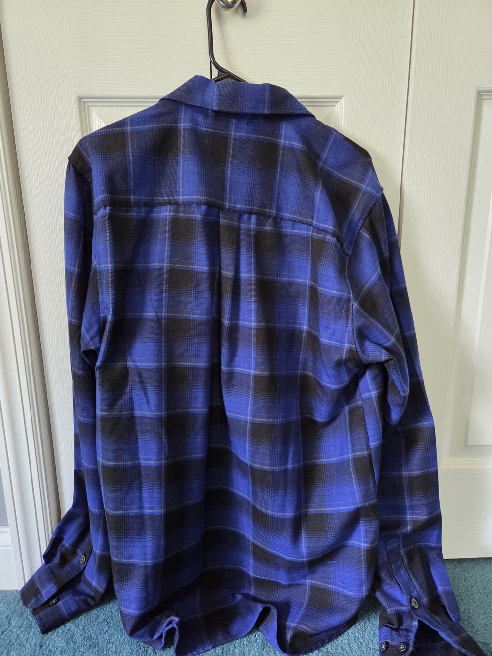 Dixxon Ryan Anderson Long Sleeve Button-down in Blue Plaid Size Large Tall - Picture 3 of 3
